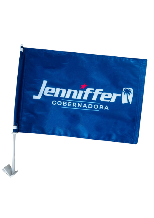 JENNIFFER GOBERNADORA BLUE CAR FLAG