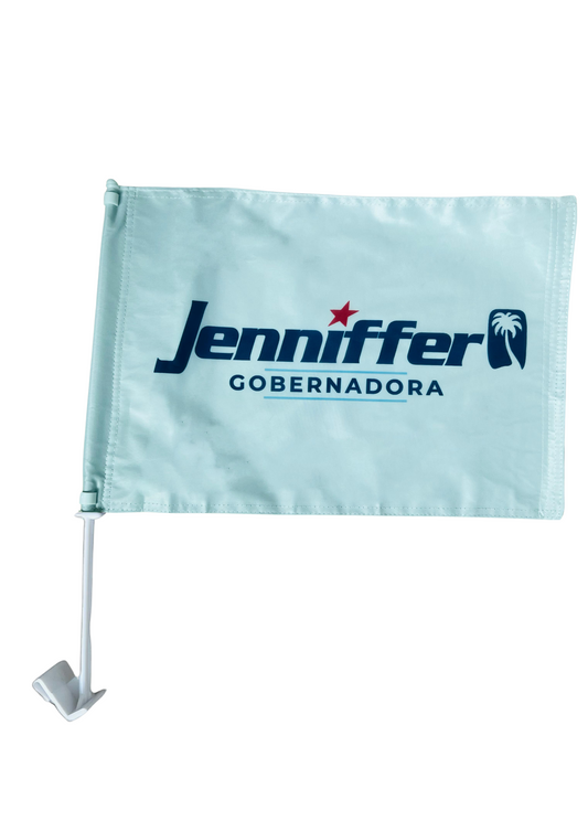 JENNIFFER GOBERNADORA WHITE CAR FLAG